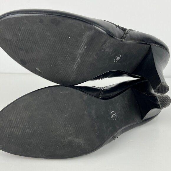 George Rudy Bootie Size 9 Black High Heels 3.5in Almond Toe - Picture 6 of 6